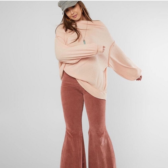 NWT Free People Main Squeeze  Hacci Top in Nectar Size Oversized Small - Picture 2 of 8